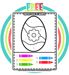 Easter Egg Easy Color By Number Printable Download