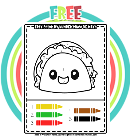 Easy Color By Number Cinco De Mayo Taco Download Easy Color By Number Cinco De Mayo Taco Download