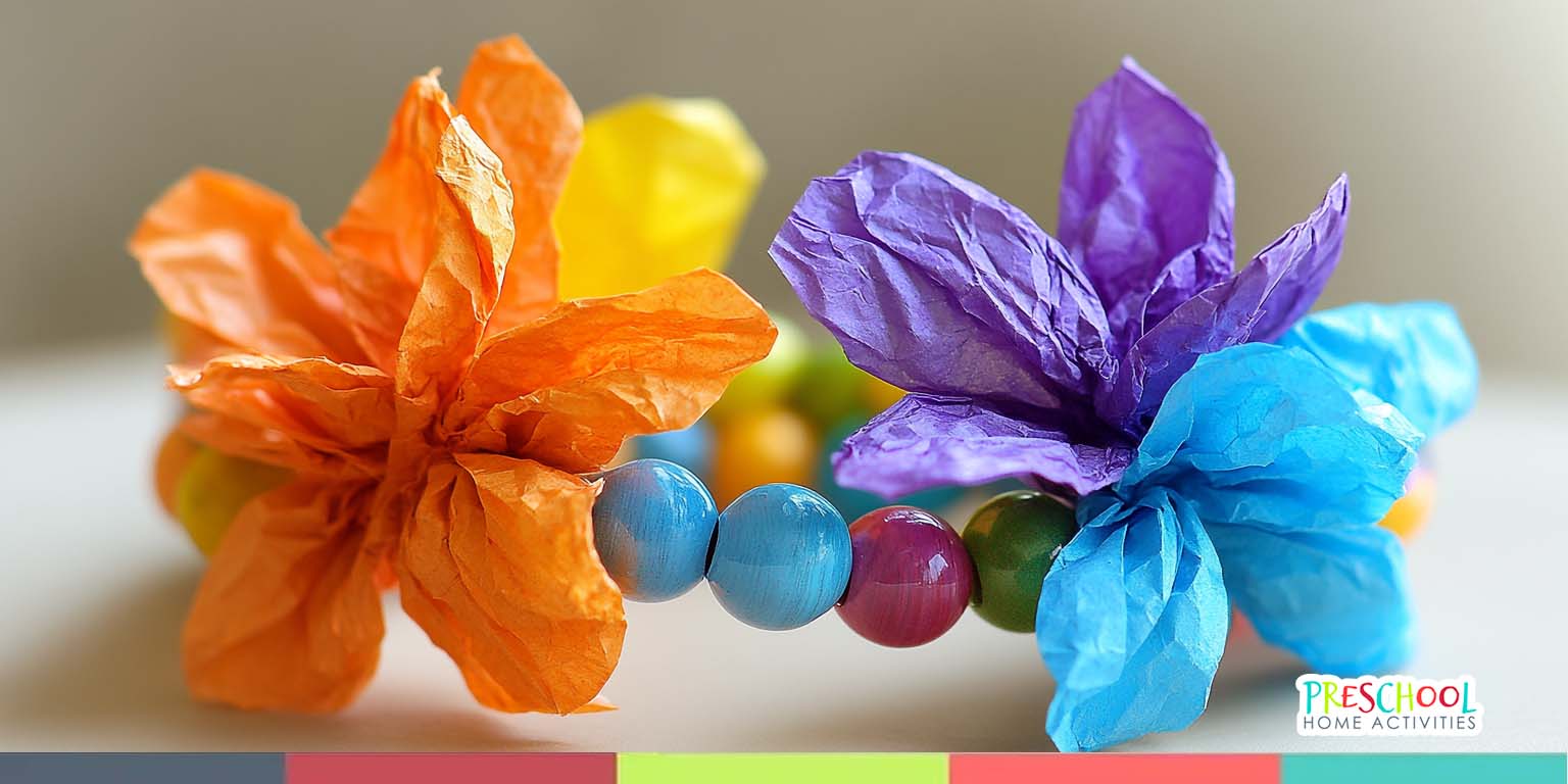 Tissue Paper Flower Bracelet Craft Tissue Paper Flower Bracelet Craft