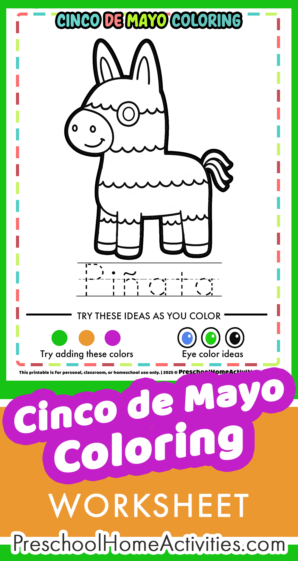 Cinco De Mayo Pinata Coloring Worksheet Pin