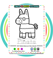 Cinco De Mayo Pinata Coloring Worksheet