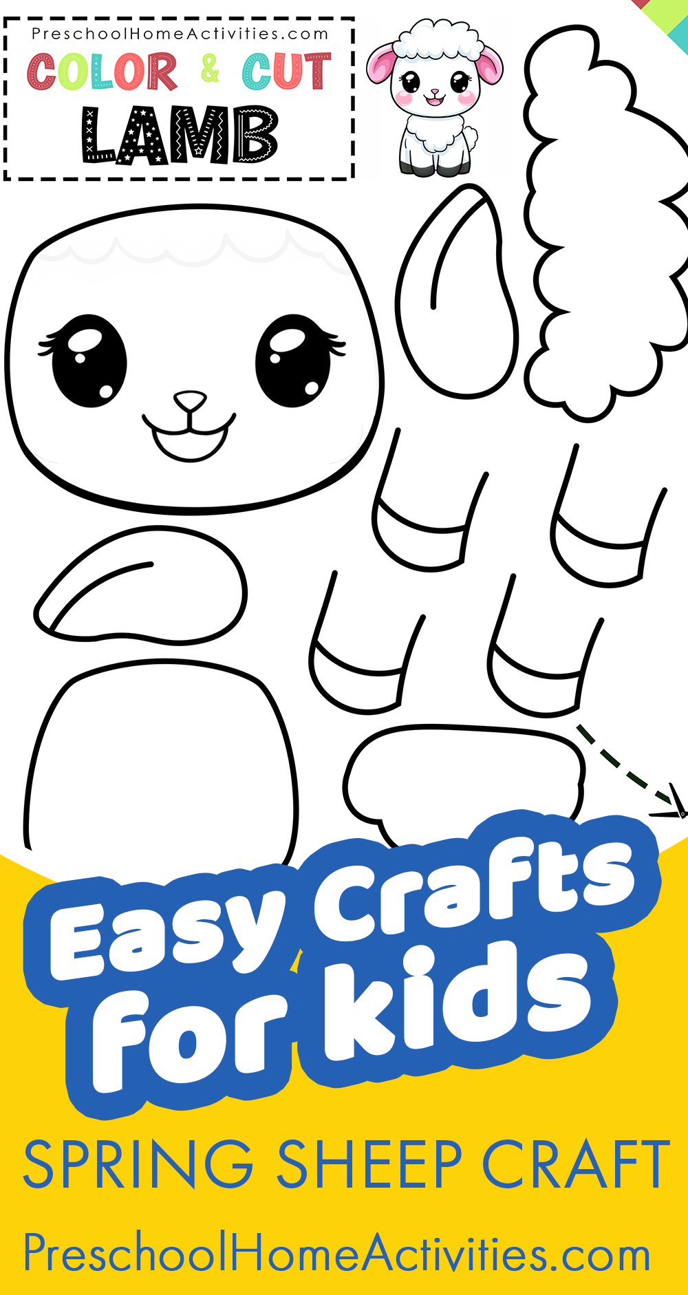 Sheep Craft Spring Activity Pin