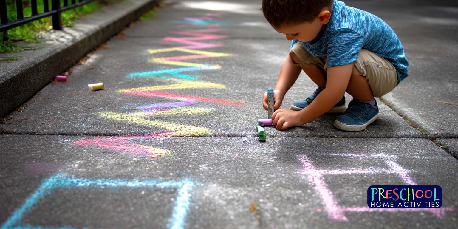 Summer Activities For Toddlers Chalk Obstacle Course