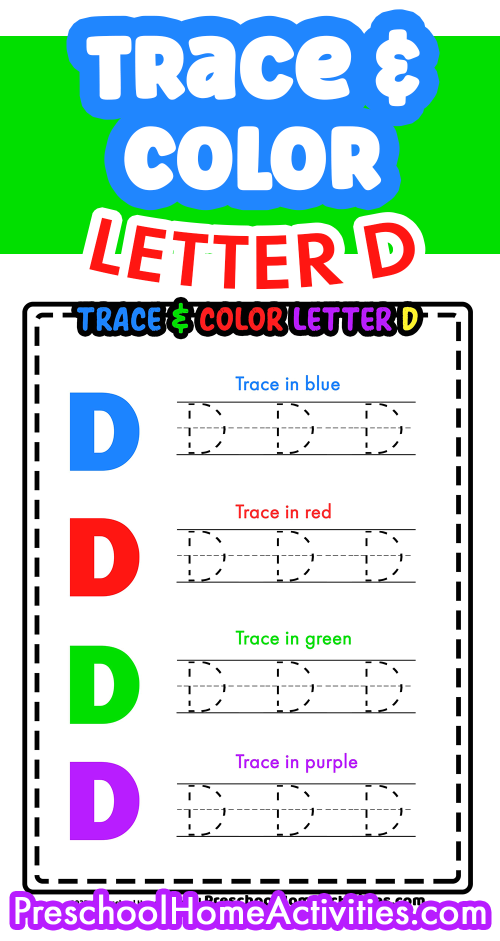 Trace And Color Letter D Pin